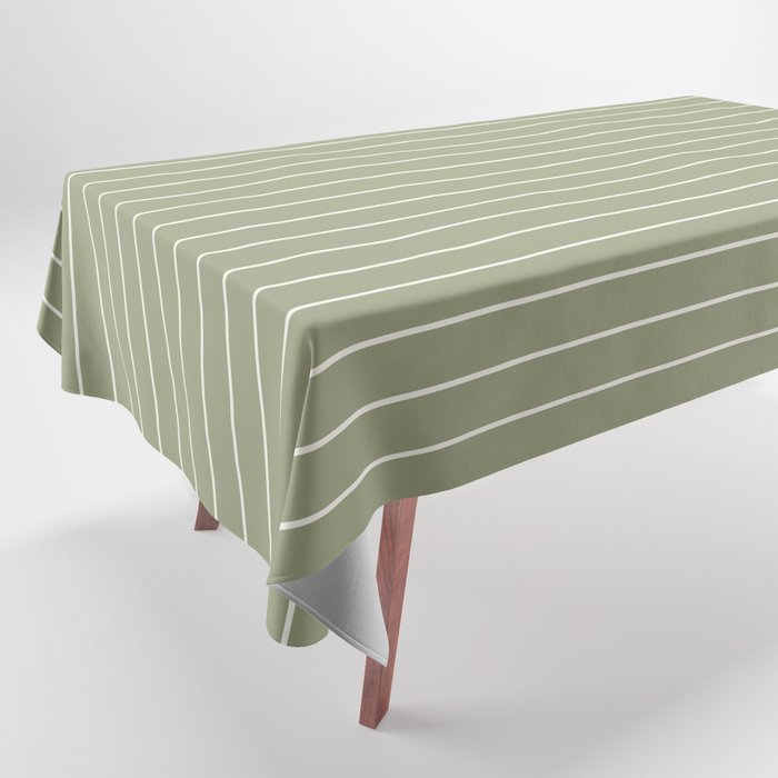 Minimal Arch LIII Earthy Sage Green Modern Geometric Lines Tablecloth Gallery Image 1