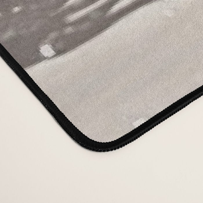 Water wings plane landing on mountain lake female portrait black and white photograph - photography - photographs Desk Mat Gallery Image 4