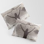 Water wings plane landing on mountain lake female portrait black and white photograph - photography - photographs Pillow Sham Gallery Image 3
