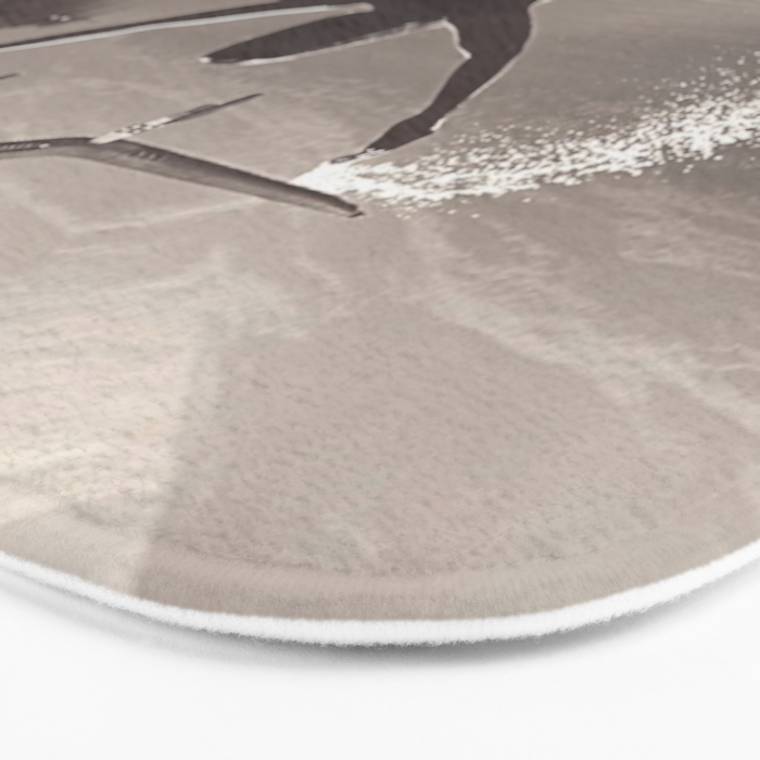 Water wings plane landing on mountain lake female portrait black and white photograph - photography - photographs Bath Mat Gallery Image 3