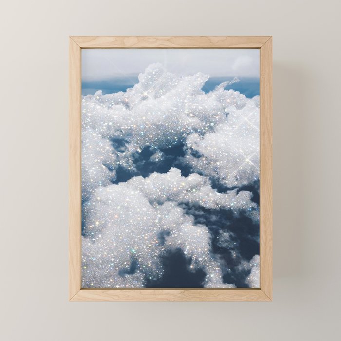 SKY | clouds | blue | glitter | freedom | nature | diamond | bling | collage | inspiration positive  Mini Art Print Gallery Image 1