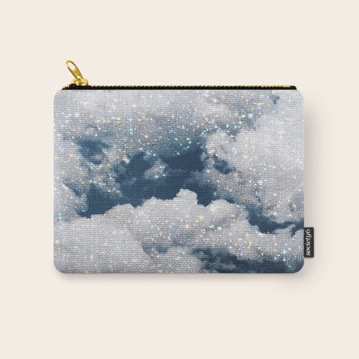 SKY | clouds | blue | glitter | freedom | nature | diamond | bling | collage | inspiration positive  Carry All Pouch Gallery Image 1
