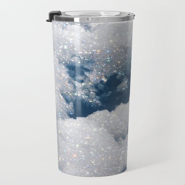 SKY | clouds | blue | glitter | freedom | nature | diamond | bling | collage | inspiration positive  Travel Mug Gallery Image 3