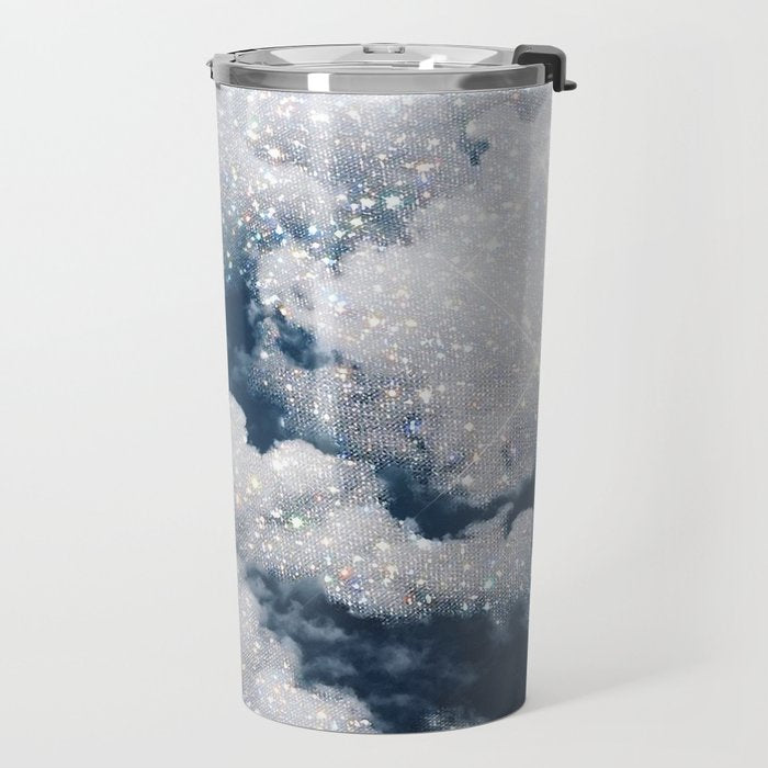 SKY | clouds | blue | glitter | freedom | nature | diamond | bling | collage | inspiration positive  Travel Mug Gallery Image 2