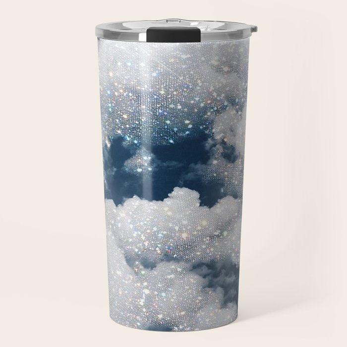 SKY | clouds | blue | glitter | freedom | nature | diamond | bling | collage | inspiration positive  Travel Mug Gallery Image 1