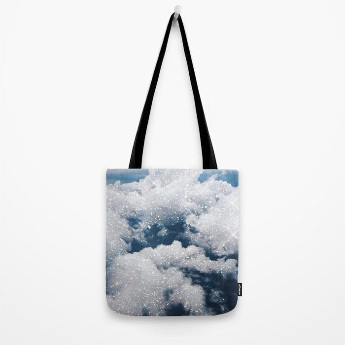 SKY | clouds | blue | glitter | freedom | nature | diamond | bling | collage | inspiration positive  Tote Bag Gallery Image 2