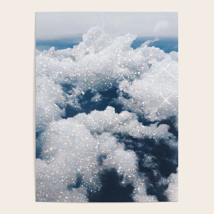 SKY | clouds | blue | glitter | freedom | nature | diamond | bling | collage | inspiration positive  Poster Gallery Image 4