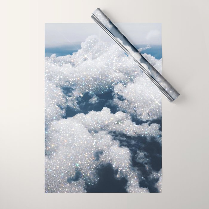 SKY | clouds | blue | glitter | freedom | nature | diamond | bling | collage | inspiration positive  Wrapping Paper Gallery Image 1