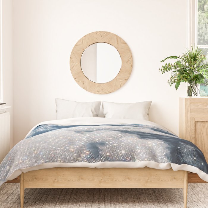 SKY | clouds | blue | glitter | freedom | nature | diamond | bling | collage | inspiration positive  Duvet Cover Gallery Image 3