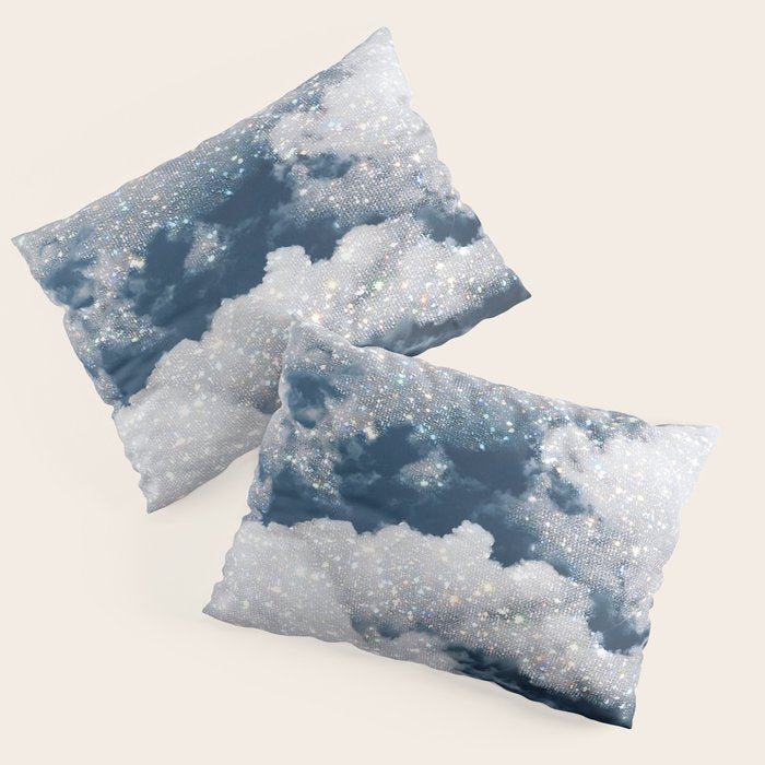 SKY | clouds | blue | glitter | freedom | nature | diamond | bling | collage | inspiration positive  Pillow Sham Gallery Image 3