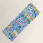 Paris France Map Illustration & Pattern in Blue Yoga Mat Gallery Image 1