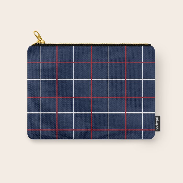 Navy Red White Tattersall Carry All Pouch Gallery Image 1