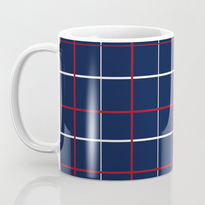 Navy Red White Tattersall Coffee Mug Gallery Image 3