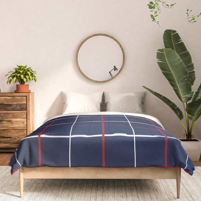 Navy Red White Tattersall Comforter Gallery Image 3