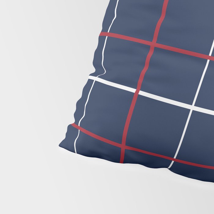 Navy Red White Tattersall Pillow Sham Gallery Image 4