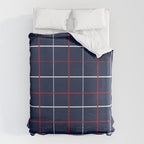 Navy Red White Tattersall Duvet Cover Gallery Image 6