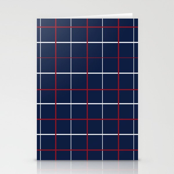 Navy Red White Tattersall Stationery Card Gallery Image 2