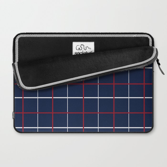 Navy Red White Tattersall Laptop Sleeve Gallery Image 2