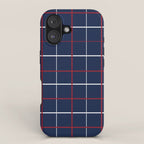 Navy Red White Tattersall iPhone Case Gallery Image 1