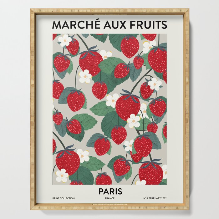 Fruit market Paris retro inspiration Serving Tray Gallery Image 1