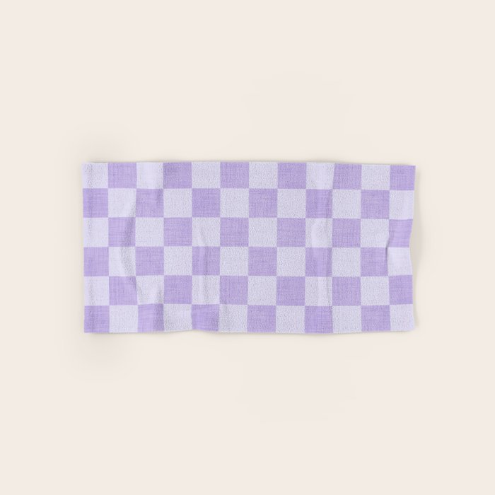 Linen Check Pattern - Lavender Bath Towel Gallery Image 1