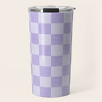 Linen Check Pattern - Lavender Travel Mug Gallery Image 1