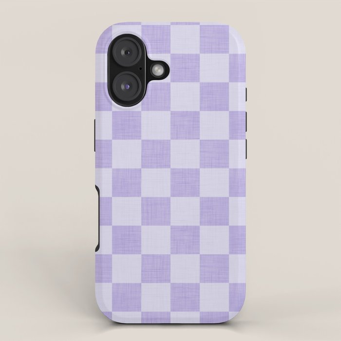 Linen Check Pattern - Lavender iPhone Case Gallery Image 1