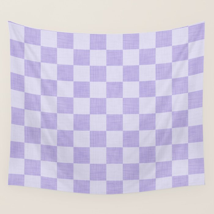 Linen Check Pattern - Lavender Wall Tapestry Gallery Image 4