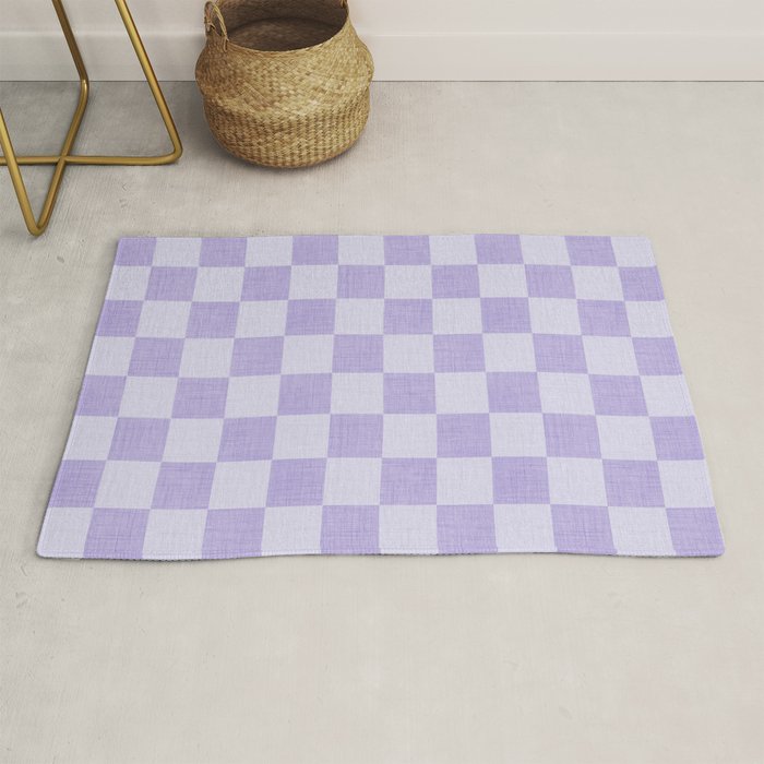 Linen Check Pattern - Lavender Rug Gallery Image 1