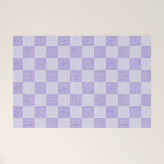 Linen Check Pattern - Lavender Welcome Mat Gallery Image 1