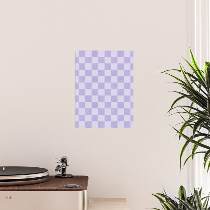 Linen Check Pattern - Lavender Poster Gallery Image 2