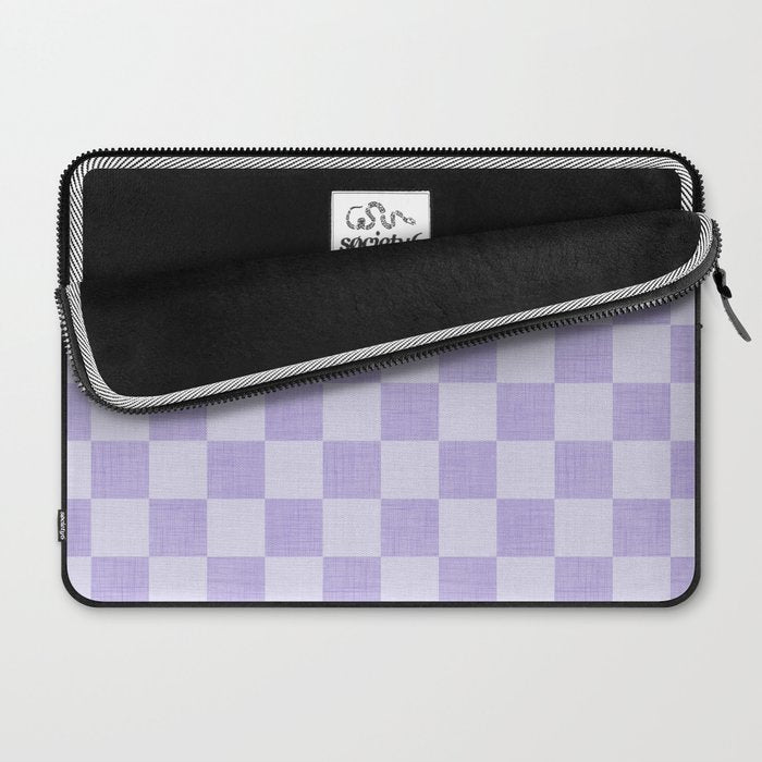 Linen Check Pattern - Lavender Laptop Sleeve Gallery Image 2