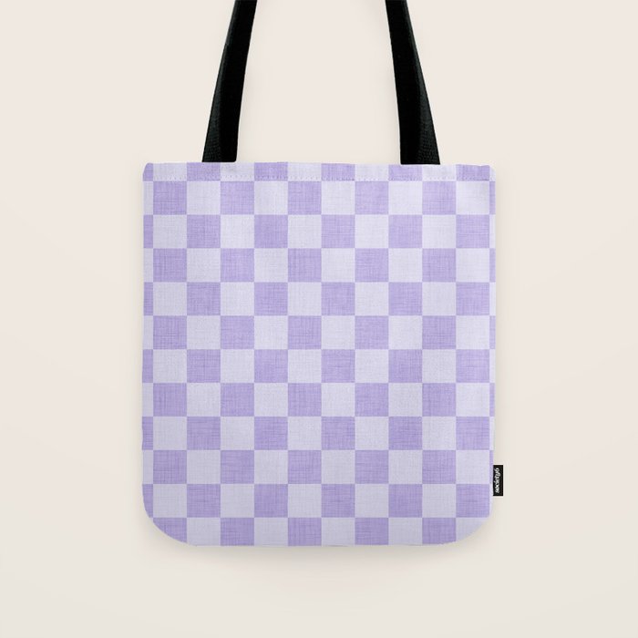 Linen Check Pattern - Lavender Tote Bag Gallery Image 1