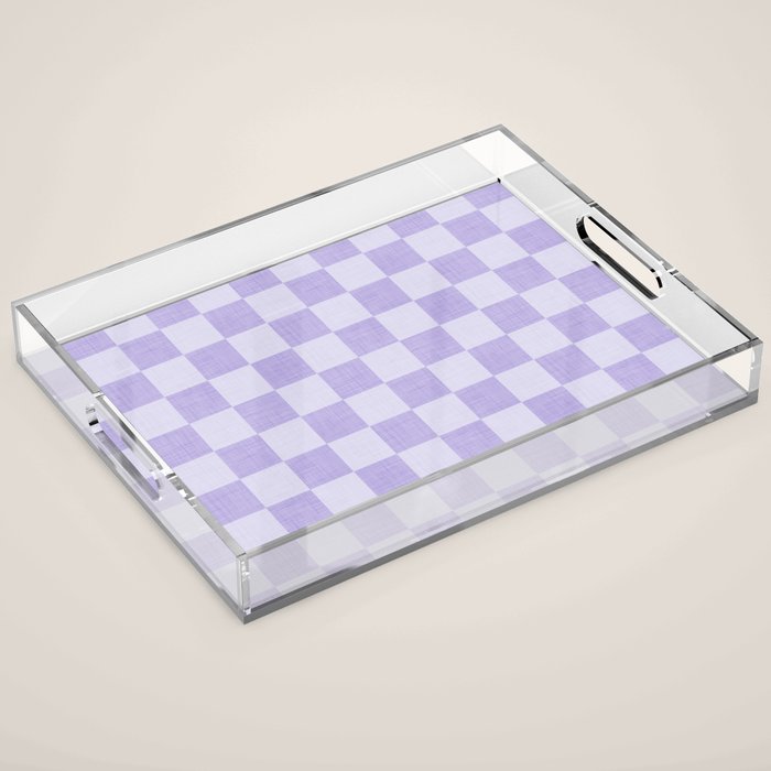 Linen Check Pattern - Lavender Acrylic Tray Gallery Image 1