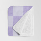 Linen Check Pattern - Lavender Throw Blanket Gallery Image 3