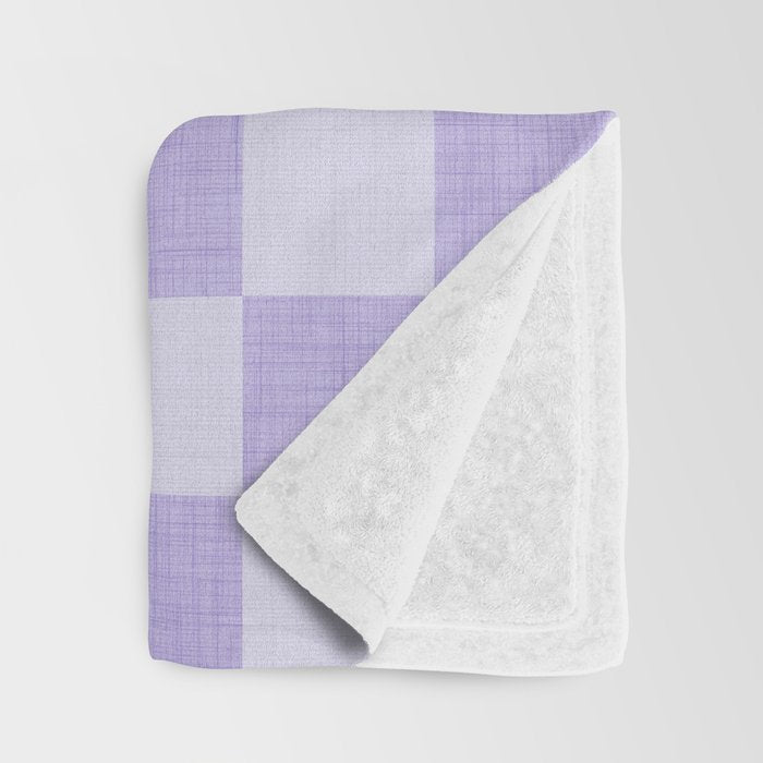 Linen Check Pattern - Lavender Throw Blanket Gallery Image 3