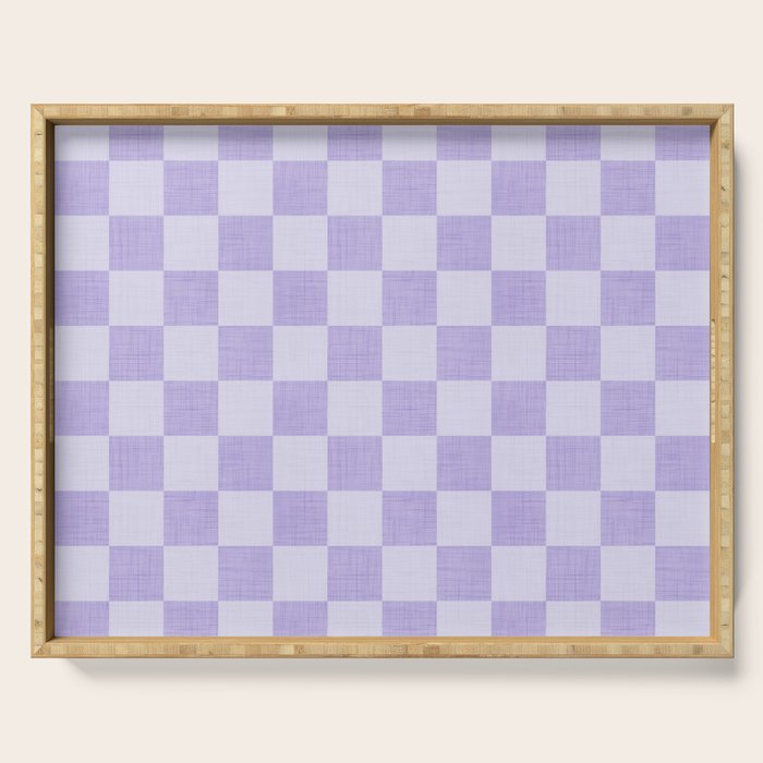 Linen Check Pattern - Lavender Serving Tray Gallery Image 1
