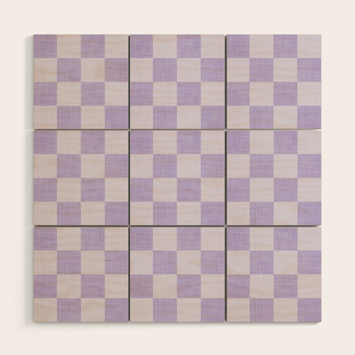 Linen Check Pattern - Lavender Wood Wall Art Gallery Image 1