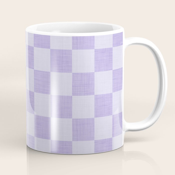 Linen Check Pattern - Lavender Coffee Mug Gallery Image 1