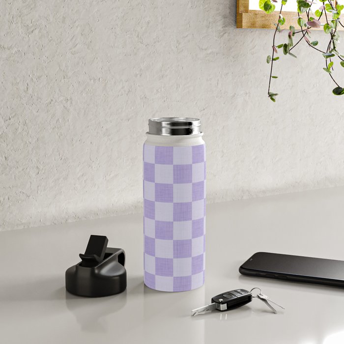 Linen Check Pattern - Lavender Water Bottle Gallery Image 4