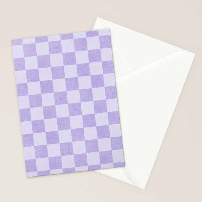Linen Check Pattern - Lavender Stationery Card Gallery Image 2