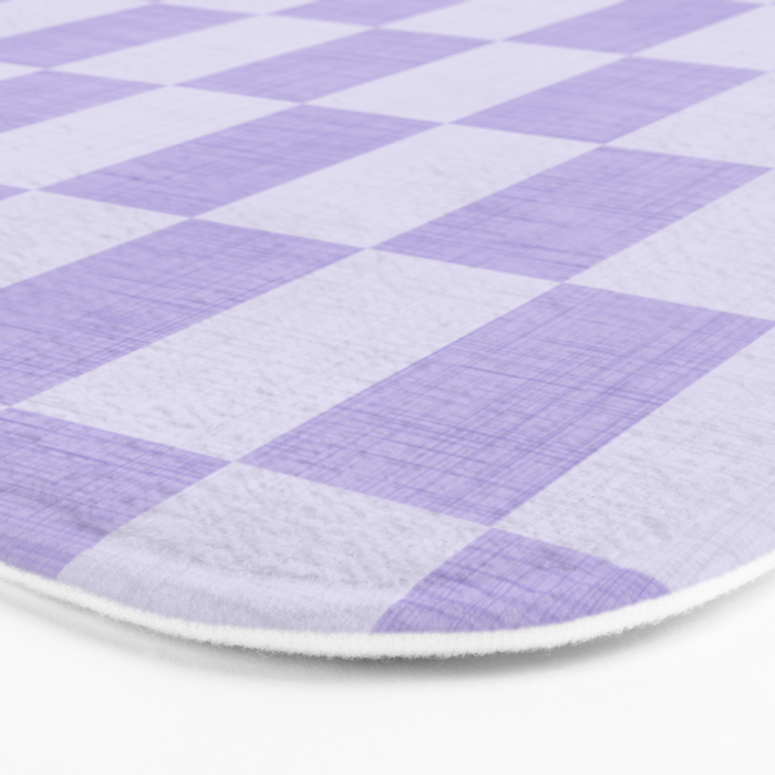 Linen Check Pattern - Lavender Bath Mat Gallery Image 3