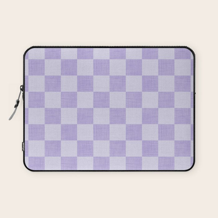 Linen Check Pattern - Lavender Laptop Sleeve Gallery Image 1