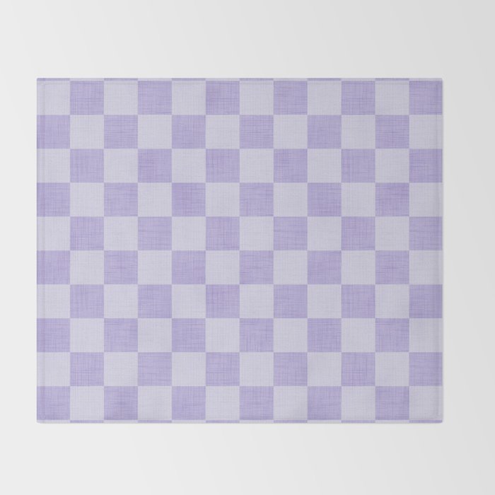Linen Check Pattern - Lavender Throw Blanket Gallery Image 2