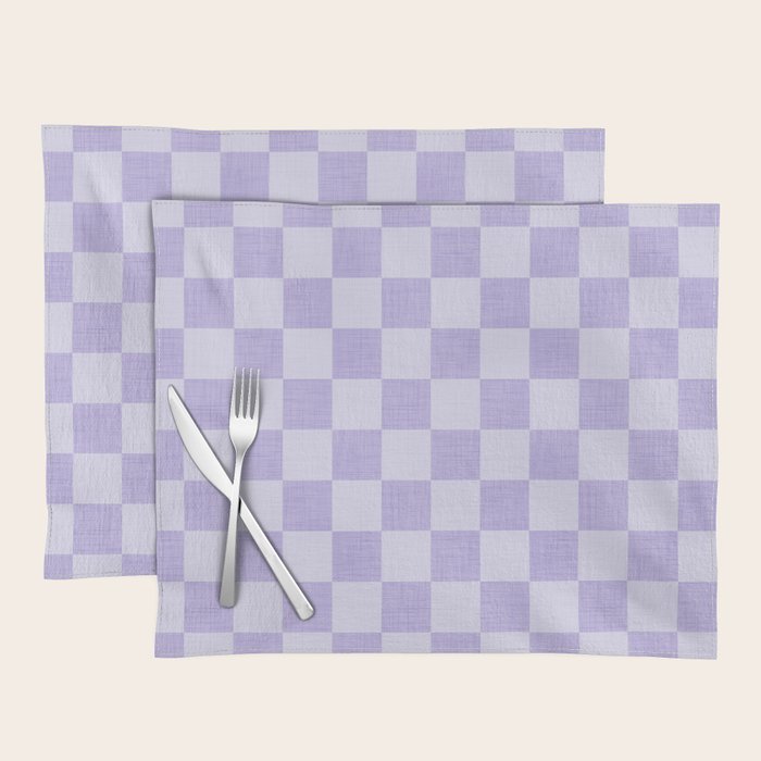 Linen Check Pattern - Lavender Placemat Gallery Image 1