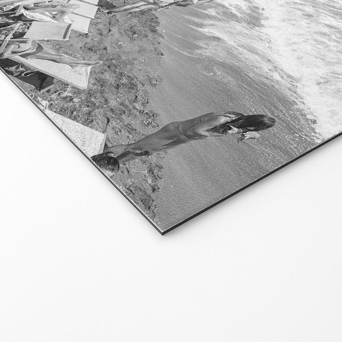Beach Day in Italy | Black and White Travel Photography in Europe Art Print | Summer on the Coast in Naples Welcome Mat Gallery Image 2