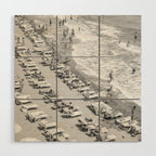 Beach Day in Italy | Black and White Travel Photography in Europe Art Print | Summer on the Coast in Naples Wood Wall Art Gallery Image 1
