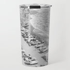 Beach Day in Italy | Black and White Travel Photography in Europe Art Print | Summer on the Coast in Naples Travel Mug Gallery Image 1