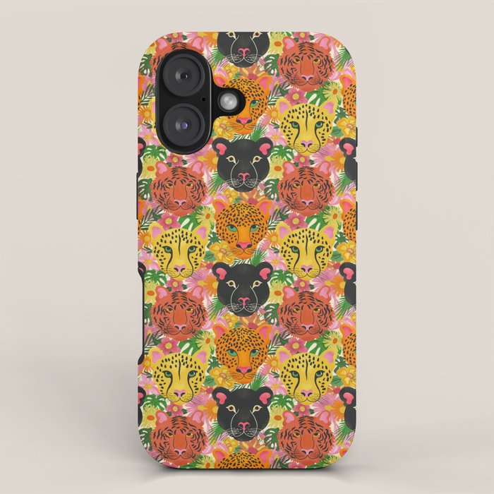 Maximalist Jungle Tiger Cheetah Leopard and Jaguar iPhone Case Gallery Image 1