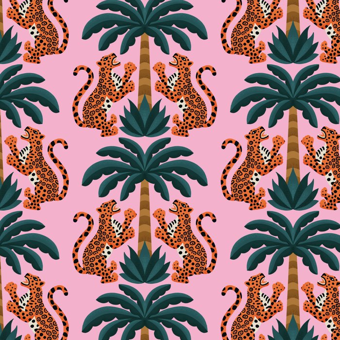 Jaguars and Palm Pattern Coffee Mug Gallery Image 2